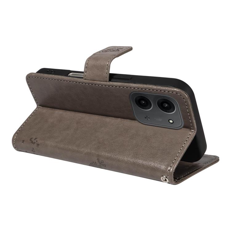 For Redmi 15C 5G / 4G Global 171mm Tree & Cat Embossed Pattern Flip Leather Phone Case