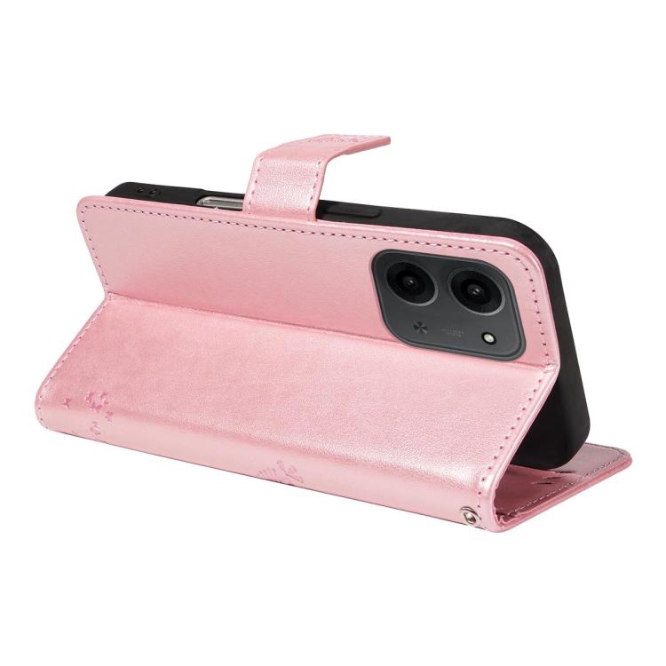 For Redmi 15C 5G / 4G Global 171mm Tree & Cat Embossed Pattern Flip Leather Phone Case