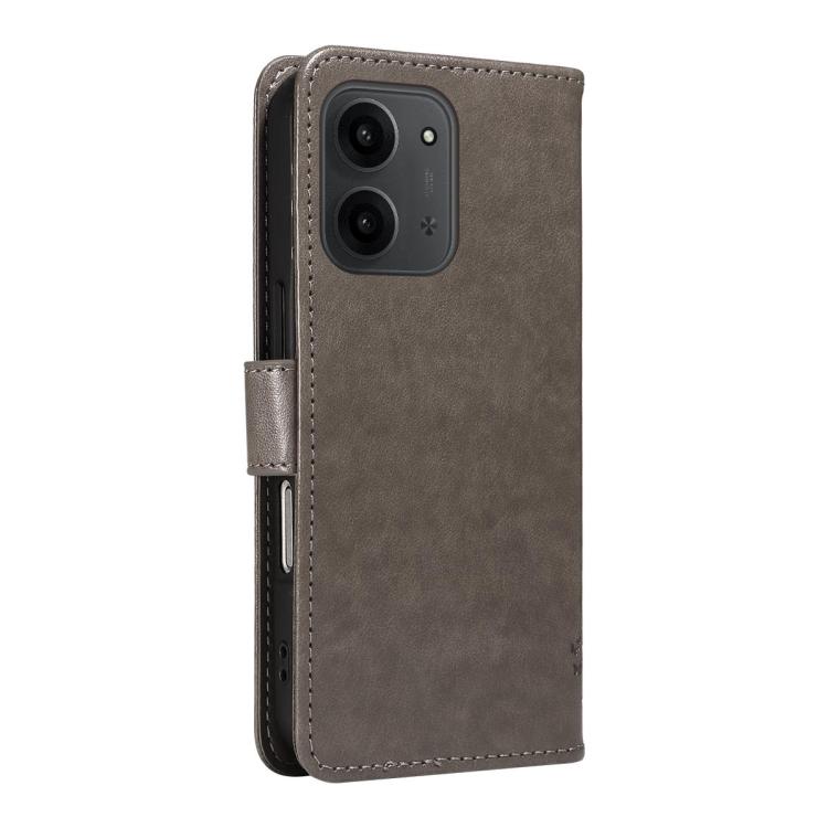 For Redmi 15C 5G / 4G EU 173mm Tree & Cat Embossed Pattern Flip Leather Phone Case
