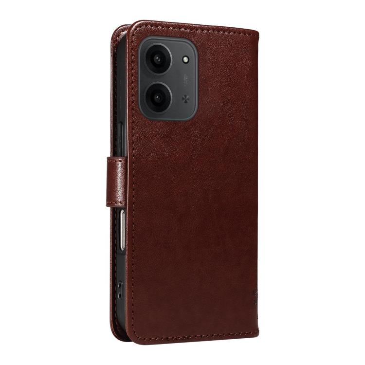 For Redmi 15C 5G / 4G EU 173mm Tree & Cat Embossed Pattern Flip Leather Phone Case