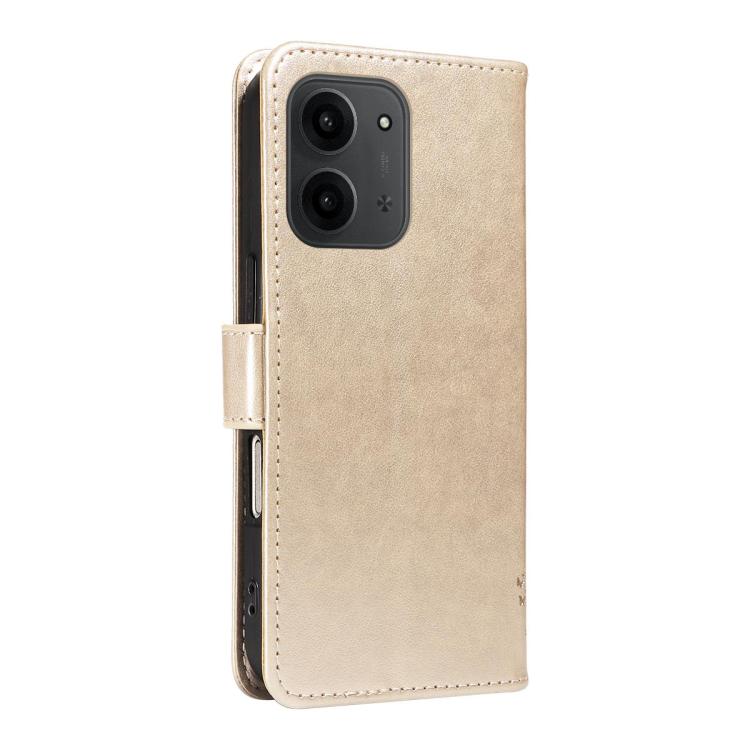 For Redmi 15C 5G / 4G EU 173mm Tree & Cat Embossed Pattern Flip Leather Phone Case