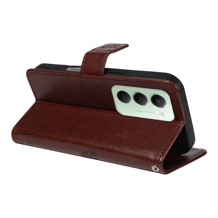 For Redmi 15 5G / 4G EU 171mm Tree & Cat Embossed Pattern Flip Leather Phone Case