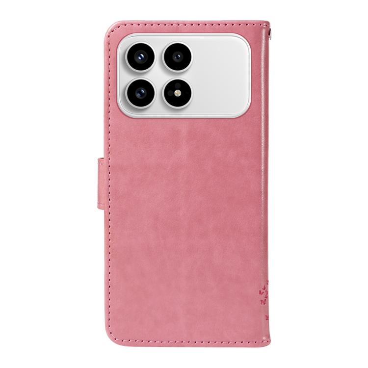 For Redmi K90 / Poco F8 Pro Tree & Cat Embossed Pattern Flip Leather Phone Case