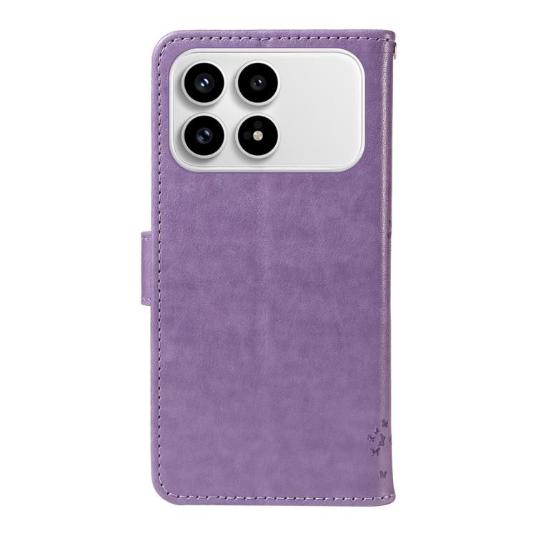For Redmi K90 / Poco F8 Pro Tree & Cat Embossed Pattern Flip Leather Phone Case