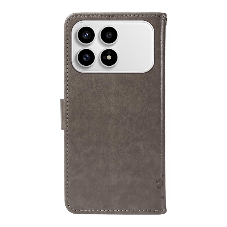 For Redmi K90 / Poco F8 Pro Tree & Cat Embossed Pattern Flip Leather Phone Case