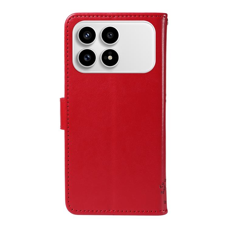 For Redmi K90 / Poco F8 Pro Tree & Cat Embossed Pattern Flip Leather Phone Case