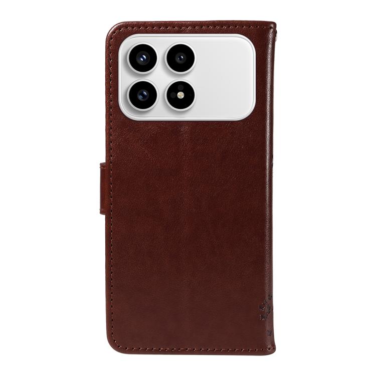 For Redmi K90 / Poco F8 Pro Tree & Cat Embossed Pattern Flip Leather Phone Case
