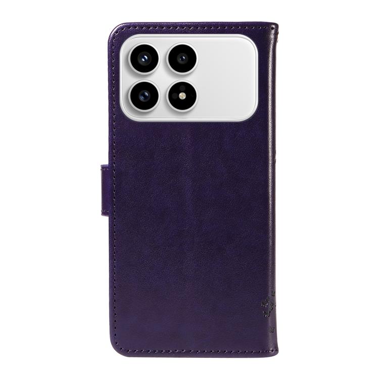 For Redmi K90 / Poco F8 Pro Tree & Cat Embossed Pattern Flip Leather Phone Case