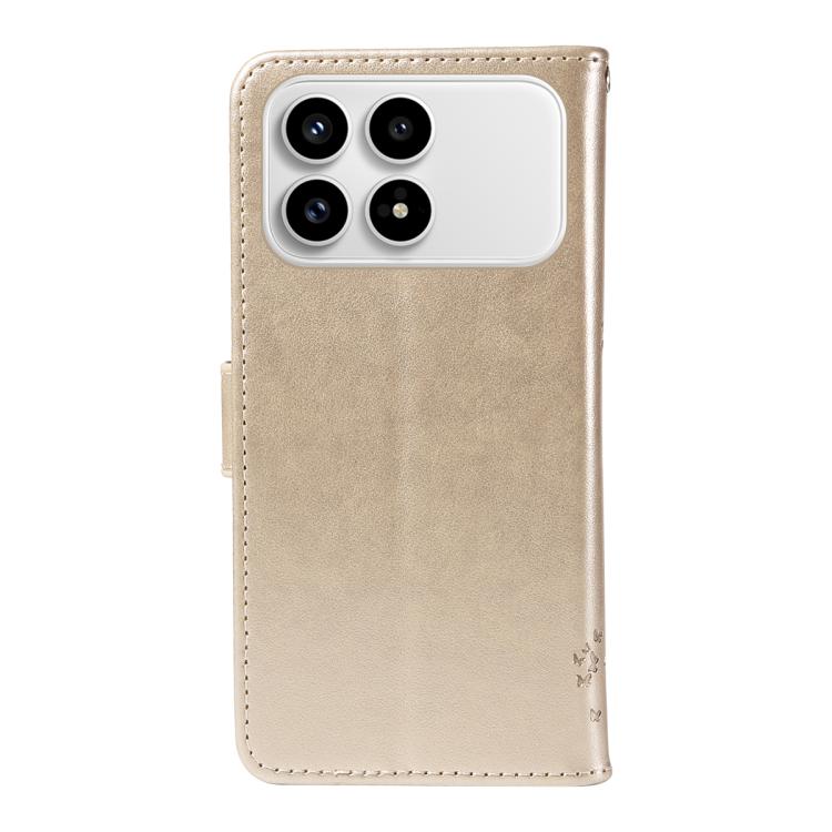 For Redmi K90 / Poco F8 Pro Tree & Cat Embossed Pattern Flip Leather Phone Case