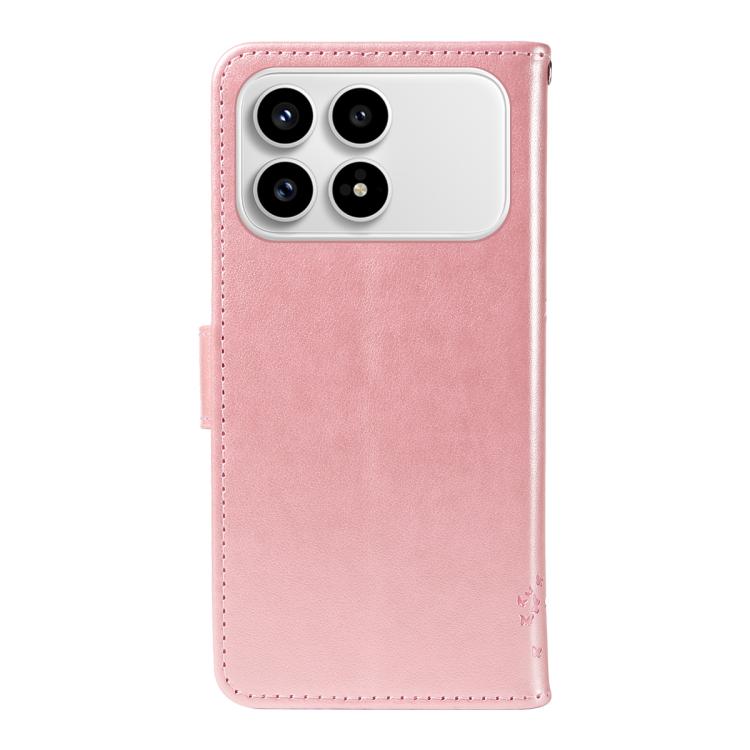 For Redmi K90 / Poco F8 Pro Tree & Cat Embossed Pattern Flip Leather Phone Case