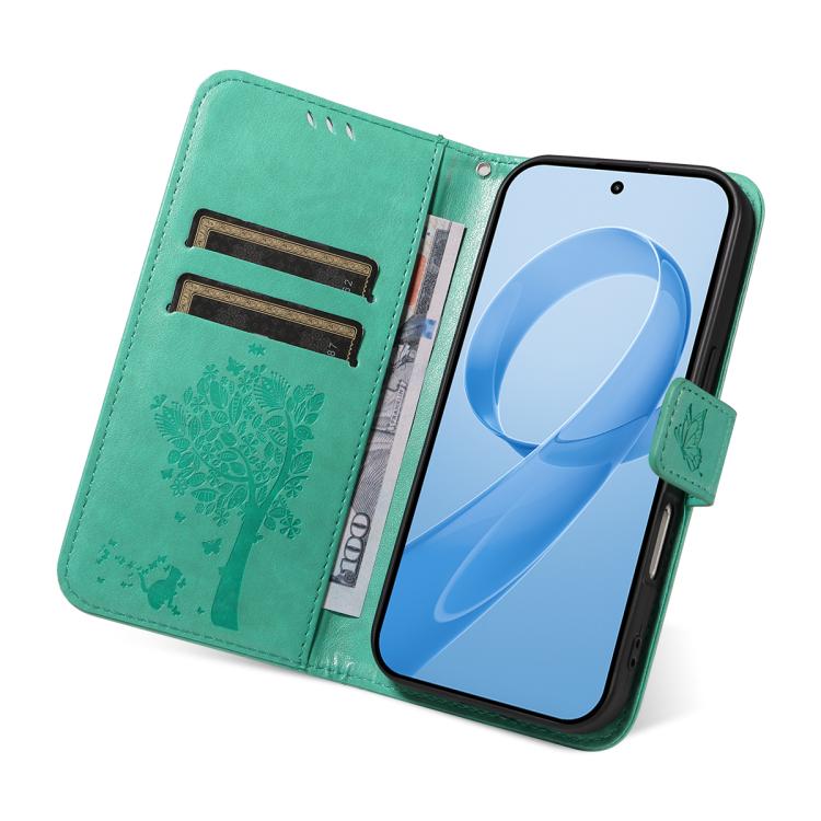 For Redmi K90 Pro Max/Poco F8 Ultra Tree & Cat Embossed Pattern Flip Leather Phone Case