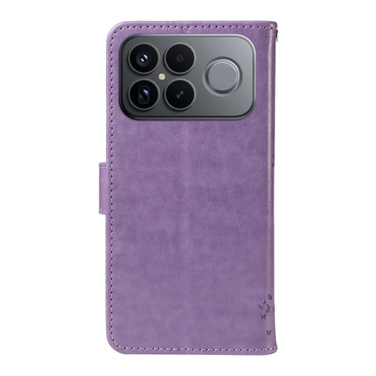 For Redmi K90 Pro Max/Poco F8 Ultra Tree & Cat Embossed Pattern Flip Leather Phone Case