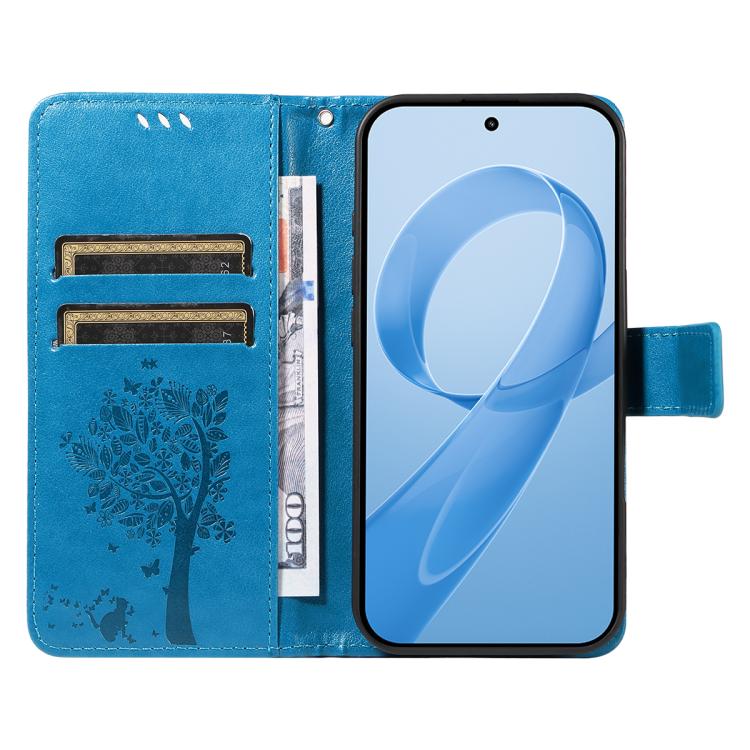 For Redmi K90 Pro Max/Poco F8 Ultra Tree & Cat Embossed Pattern Flip Leather Phone Case