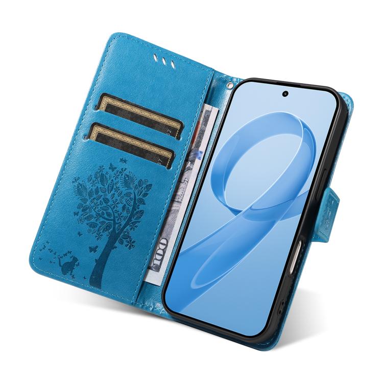 For Redmi K90 Pro Max/Poco F8 Ultra Tree & Cat Embossed Pattern Flip Leather Phone Case