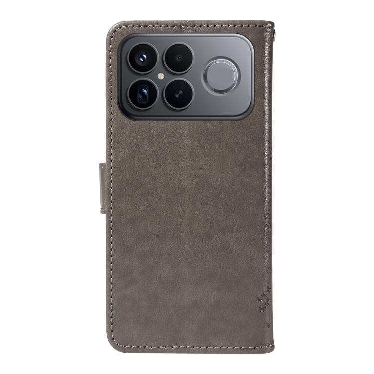 For Redmi K90 Pro Max/Poco F8 Ultra Tree & Cat Embossed Pattern Flip Leather Phone Case