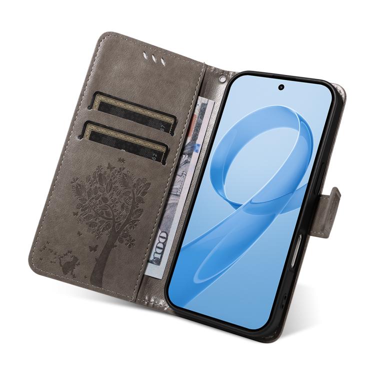 For Redmi K90 Pro Max/Poco F8 Ultra Tree & Cat Embossed Pattern Flip Leather Phone Case