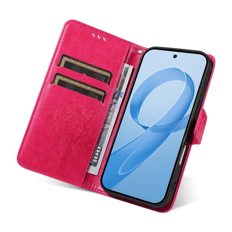 For Redmi K90 Pro Max/Poco F8 Ultra Tree & Cat Embossed Pattern Flip Leather Phone Case