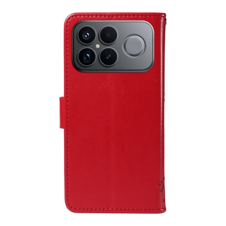 For Redmi K90 Pro Max/Poco F8 Ultra Tree & Cat Embossed Pattern Flip Leather Phone Case
