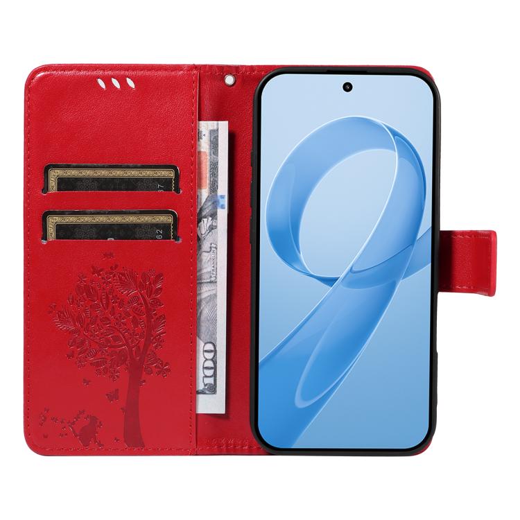 For Redmi K90 Pro Max/Poco F8 Ultra Tree & Cat Embossed Pattern Flip Leather Phone Case