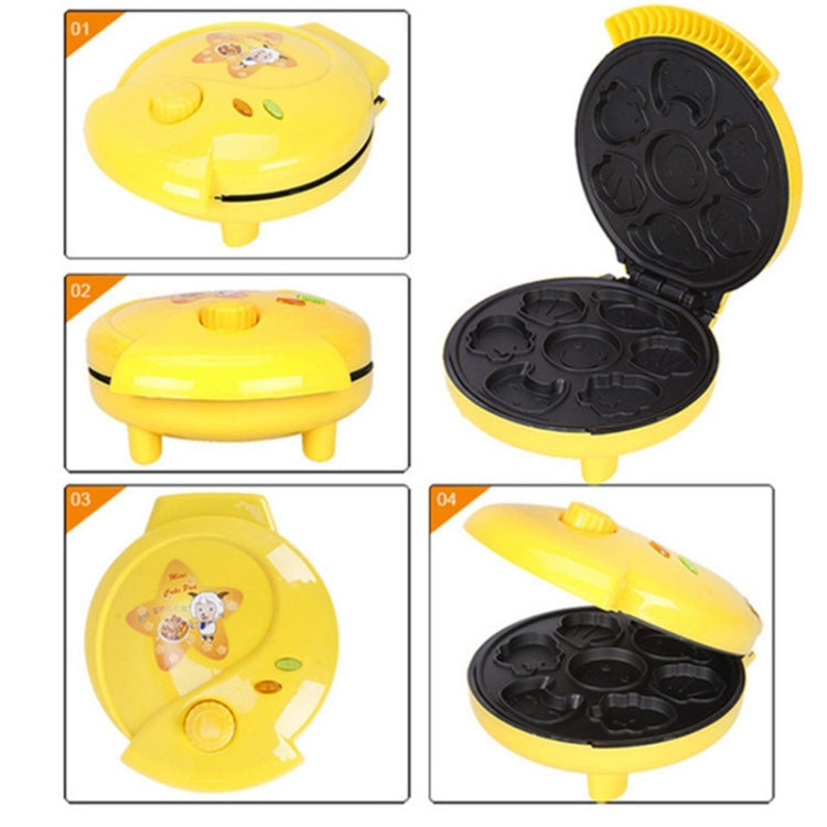 Household Cake Machine Double-sided Heating Baking Machine, Plug Type:EU Plug - Yellow