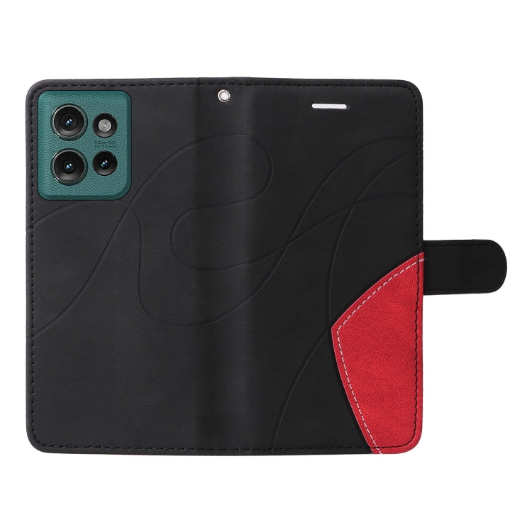 For Motorola Edge 50 5G Dual-color Splicing Flip Leather Phone Case