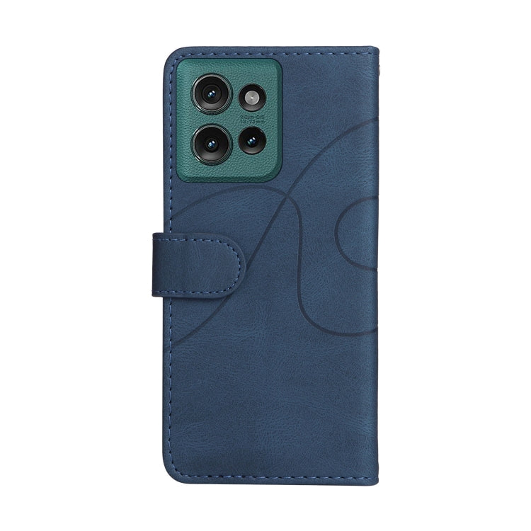 For Motorola Edge 50 5G Dual-color Splicing Flip Leather Phone Case