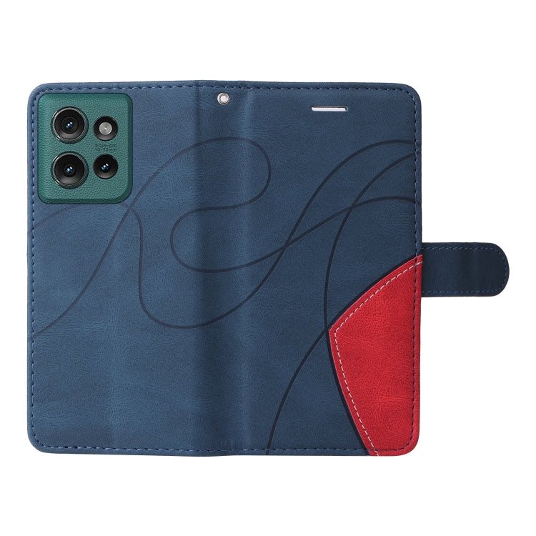For Motorola Edge 50 5G Dual-color Splicing Flip Leather Phone Case