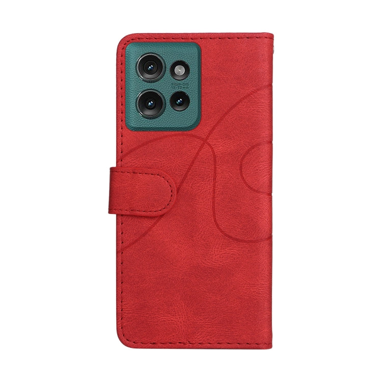 For Motorola Edge 50 5G Dual-color Splicing Flip Leather Phone Case