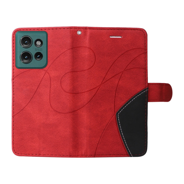 For Motorola Edge 50 5G Dual-color Splicing Flip Leather Phone Case