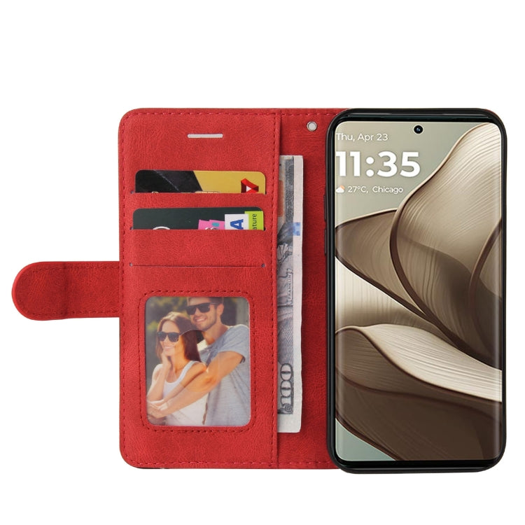 For Motorola Edge 50 5G Dual-color Splicing Flip Leather Phone Case