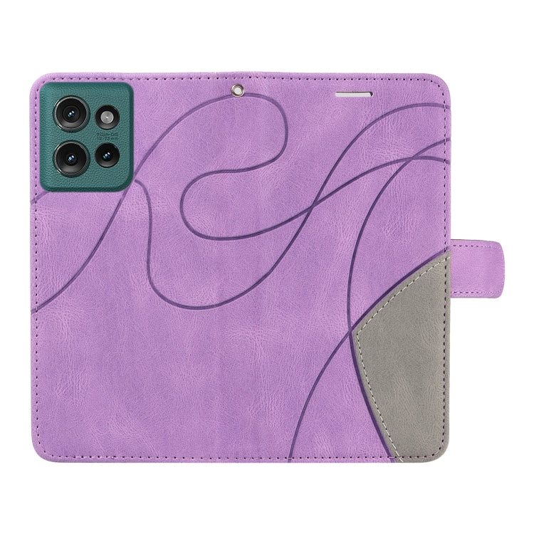 For Motorola Edge 50 5G Dual-color Splicing Flip Leather Phone Case