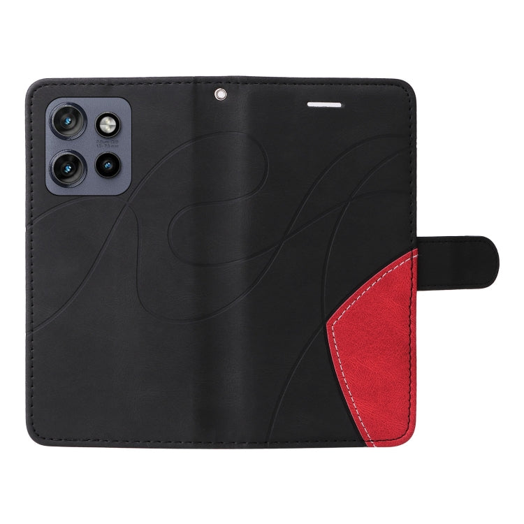For Motorola Edge 50 Neo Dual-color Splicing Flip Leather Phone Case