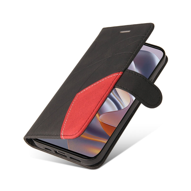 For Motorola Edge 50 Neo Dual-color Splicing Flip Leather Phone Case