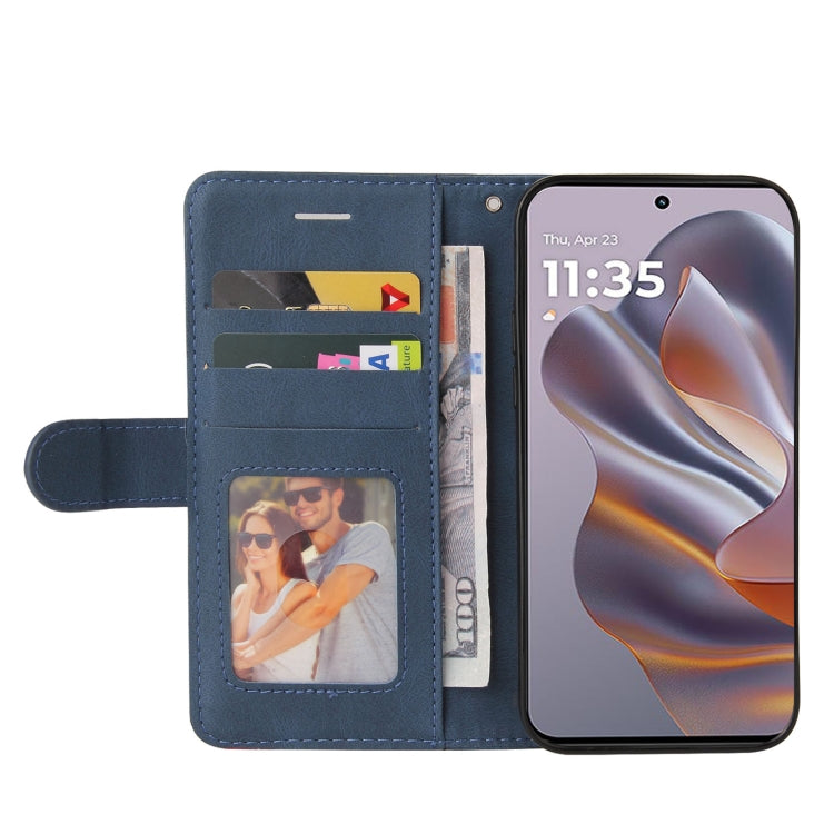 For Motorola Edge 50 Neo Dual-color Splicing Flip Leather Phone Case