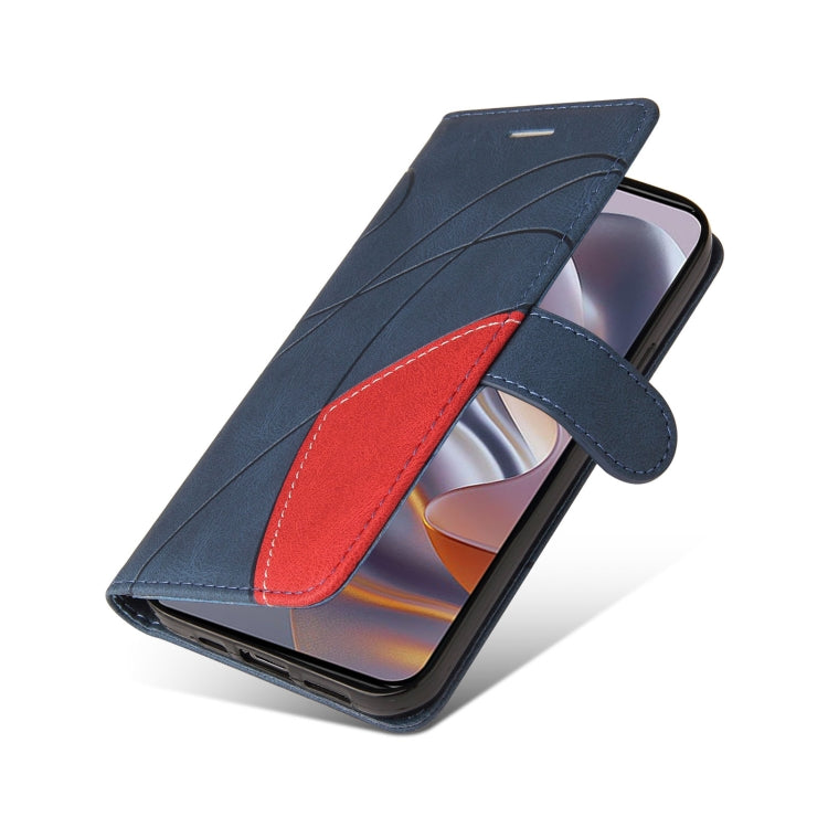 For Motorola Edge 50 Neo Dual-color Splicing Flip Leather Phone Case