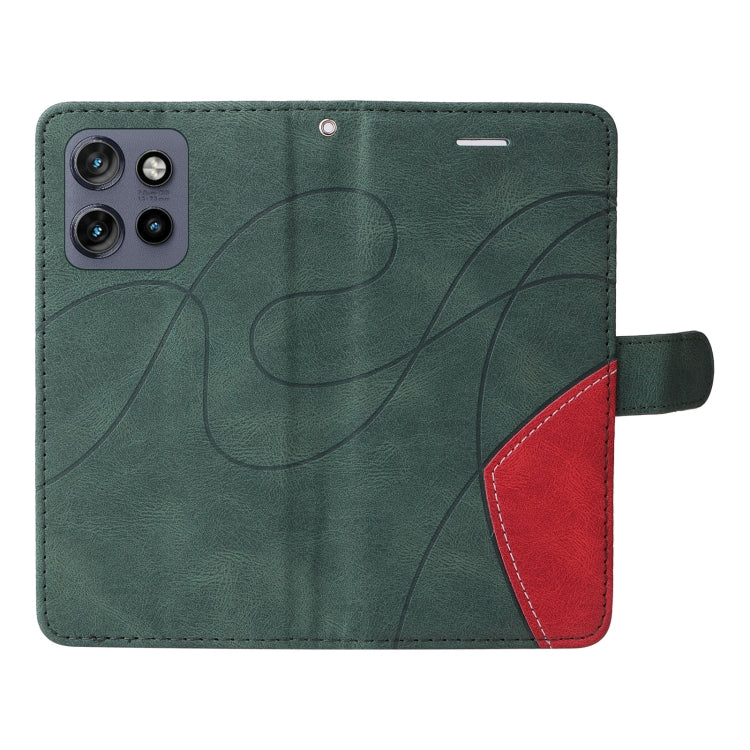 For Motorola Edge 50 Neo Dual-color Splicing Flip Leather Phone Case