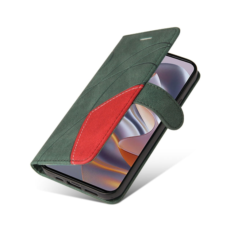 For Motorola Edge 50 Neo Dual-color Splicing Flip Leather Phone Case