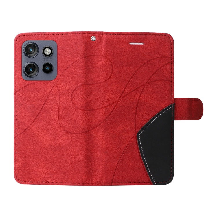 For Motorola Edge 50 Neo Dual-color Splicing Flip Leather Phone Case