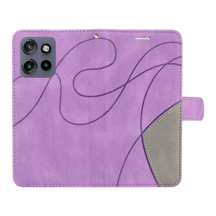 For Motorola Edge 50 Neo Dual-color Splicing Flip Leather Phone Case