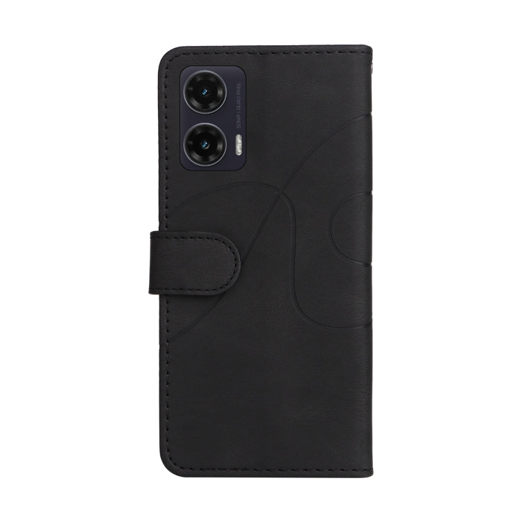 For Motorola Moto G35 Dual-color Splicing Flip Leather Phone Case