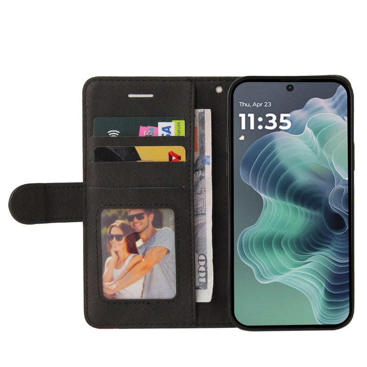For Motorola Moto G35 Dual-color Splicing Flip Leather Phone Case