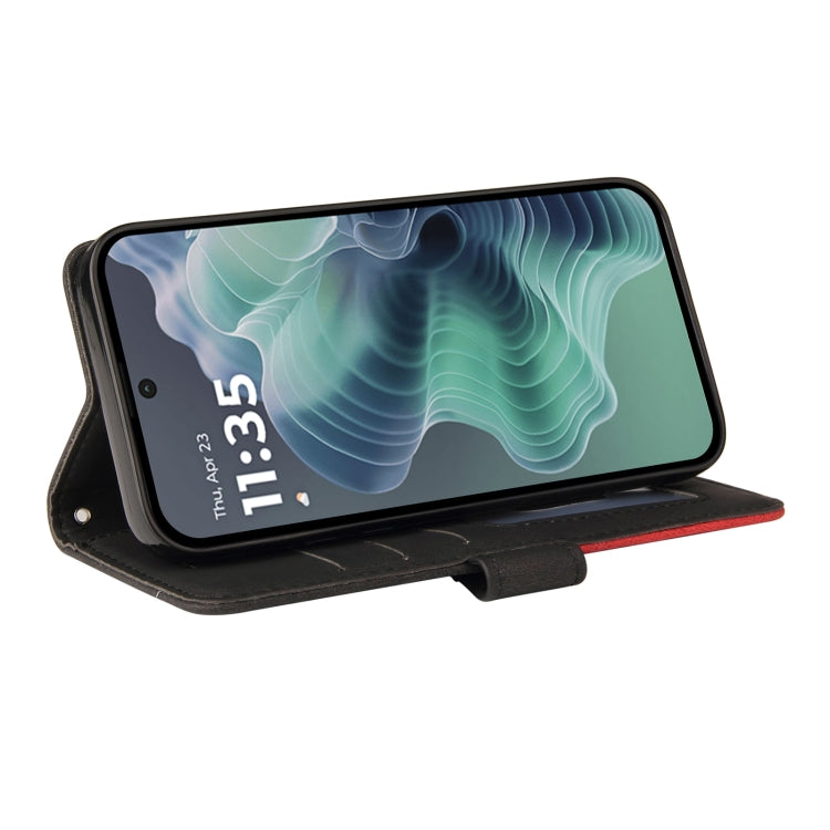 For Motorola Moto G35 Dual-color Splicing Flip Leather Phone Case