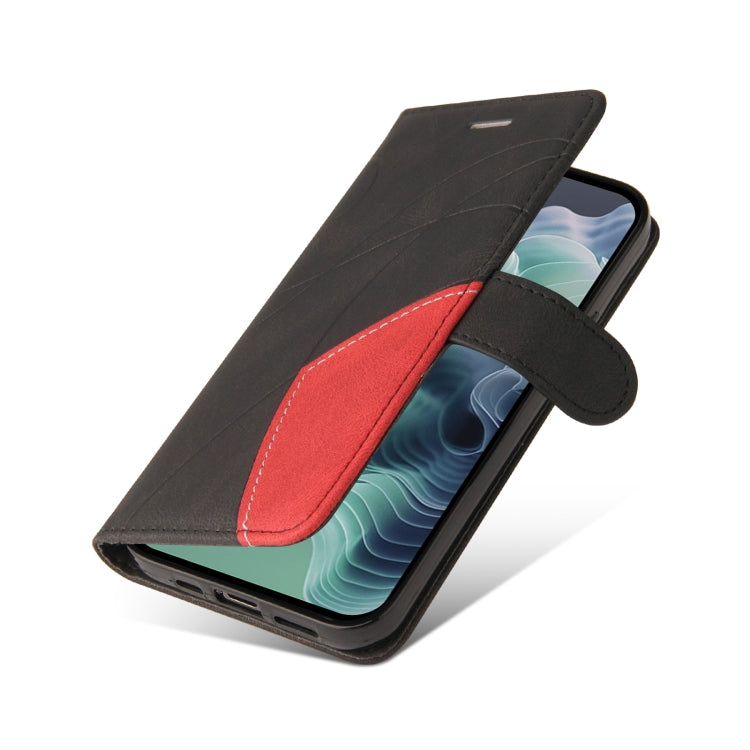 For Motorola Moto G35 Dual-color Splicing Flip Leather Phone Case