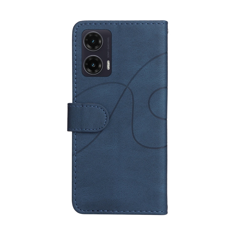 For Motorola Moto G35 Dual-color Splicing Flip Leather Phone Case