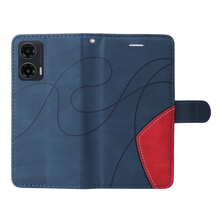 For Motorola Moto G35 Dual-color Splicing Flip Leather Phone Case