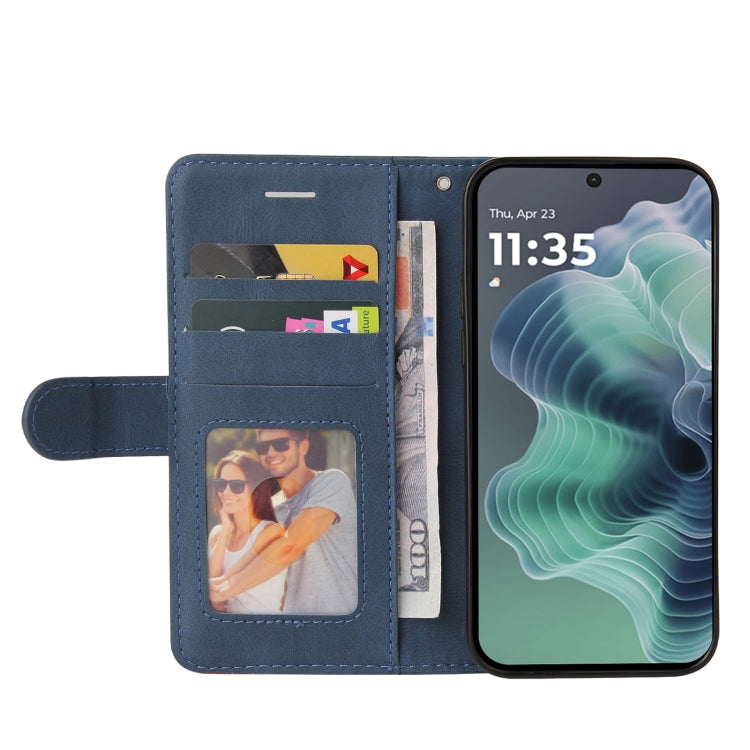 For Motorola Moto G35 Dual-color Splicing Flip Leather Phone Case