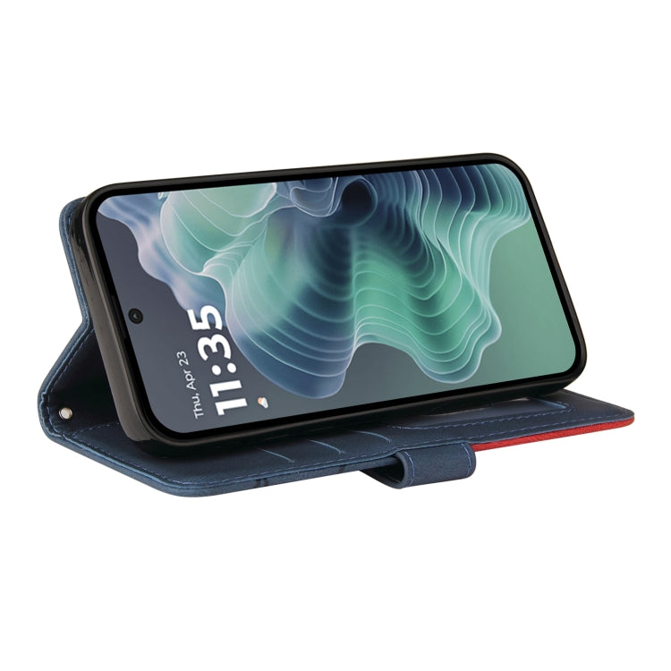 For Motorola Moto G35 Dual-color Splicing Flip Leather Phone Case