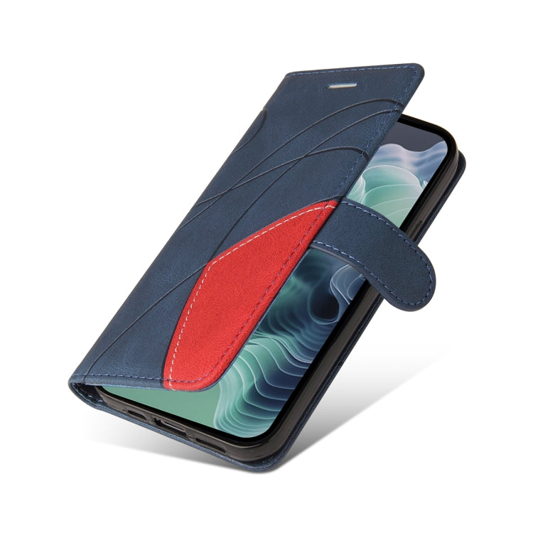 For Motorola Moto G35 Dual-color Splicing Flip Leather Phone Case