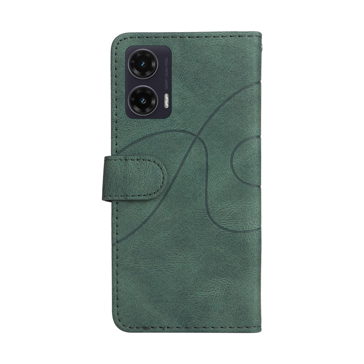 For Motorola Moto G35 Dual-color Splicing Flip Leather Phone Case