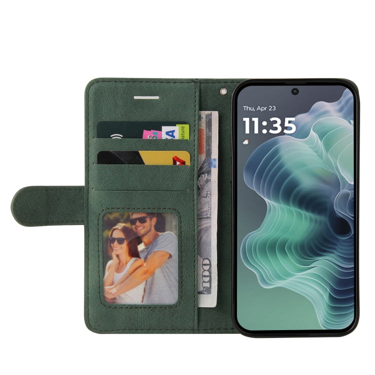 For Motorola Moto G35 Dual-color Splicing Flip Leather Phone Case